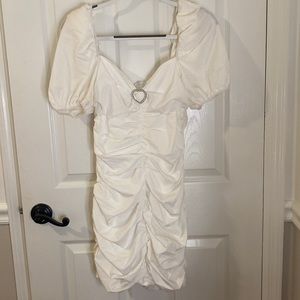 Missguided princess sleeve dress with heart embellishment